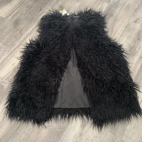 INC International Concepts Jackets & Blazers - INC International Concepts Womens Black Mongolian Faux Fur Vest S/M $129